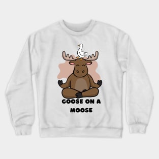 Goose on a Moose Animal Funny Crewneck Sweatshirt